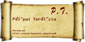 Pápai Terézia névjegykártya